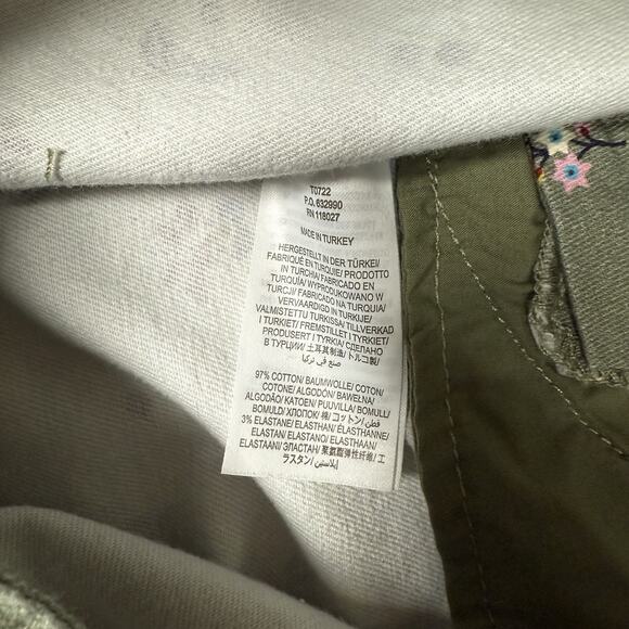 Boden Women's Dungarees Size 12 Dainty Floral Denim Girlfriend Overalls Green - Picture 10 of 10